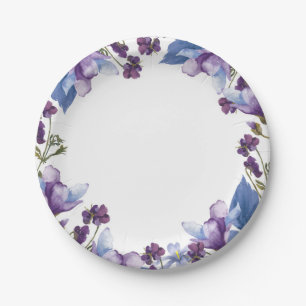 Zarte Frühlingsblumen Lila Frühlingsblüten Pappteller