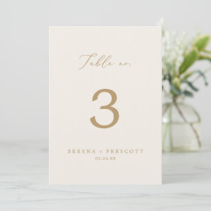 Zarte Gold-Kalligrafie   5x7 cremefarbene Tischkar Einladung