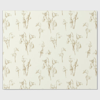 Zarte goldene beige Schneeglöckchen Wildblumen Geschenkpapier