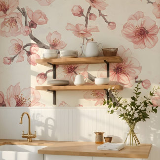 Zarte Kirschblüten Nahtloses Florales Muster Tapete