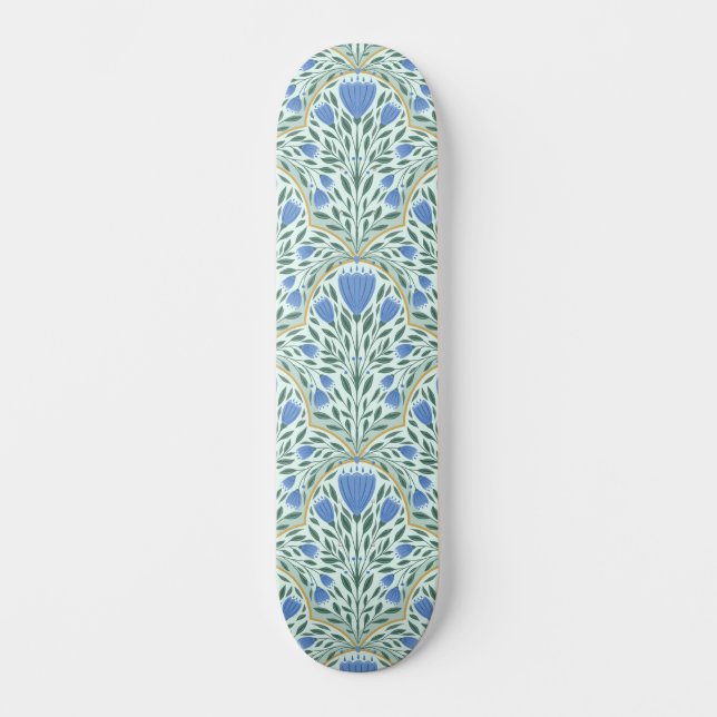 Zarte Kornblumen Skateboard (Vorderseite)