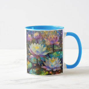 Zarte Lotusblumen blühen im Schnee Tasse