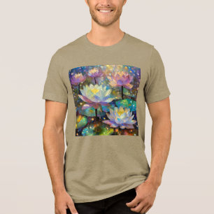 Zarte Lotusblumen blühen im Schnee Tri-Blend Shirt