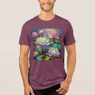 Zarte Lotusblumen blühen im Schnee Tri-Blend Shirt