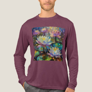 Zarte Lotusblumen blühen im Schnee Tri-Blend Shirt