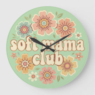 Zarte Mama Coquette Goldene Schleife Blumen Design Große Wanduhr