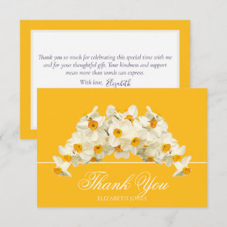 Zarte moderne Frühlingsnarzissen Florale Dankeschö Dankeskarte