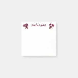 Zarte Morgen-Glorie-Blumen-Name Post-it Klebezettel