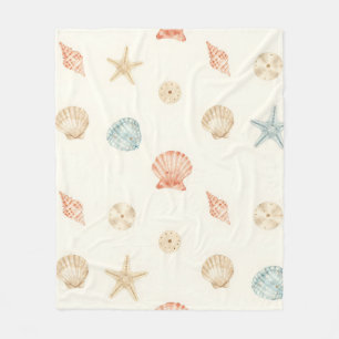 Zarte Muscheln Nahtloses Muster Fleecedecke
