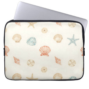 Zarte Muscheln Nahtloses Muster Laptopschutzhülle