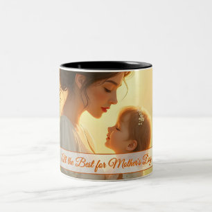 Zarte mütterliche Liebe im blühenden Licht Zweifarbige Tasse