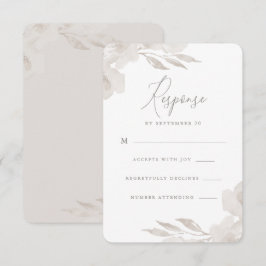 Zarte, neutrale Blüten- und Foliage-Hochzeit Rsvp