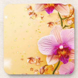 Zarte Orchideen Blumenhintergrund Getränkeuntersetzer