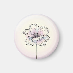 Zarte Pastell-Mohnblume Magnet