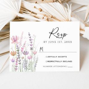 Zarte Pastell-Wildblumen-Hochzeits-RSVP-Karte RSVP Karte