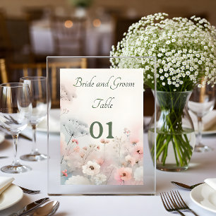 Zarte Queen Anne's Lace Hochzeitstischkarte Tischnummer