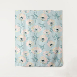 Zarte rosa Anemone . Tapisserie Wandteppich