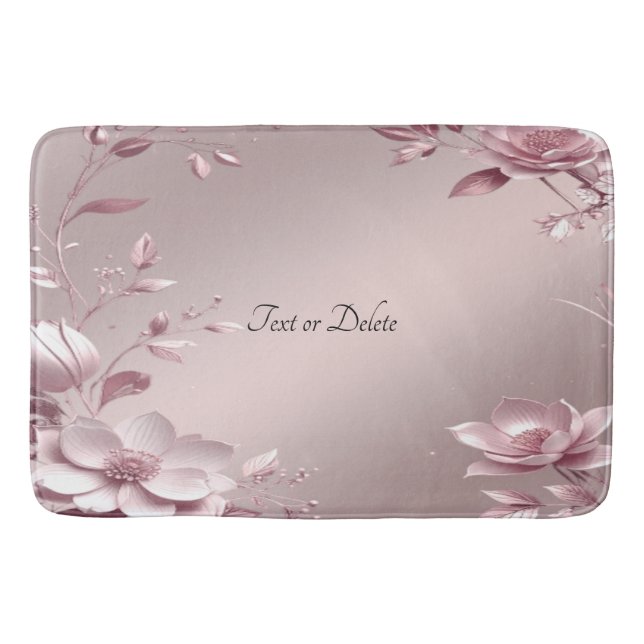 Zarte rosa Blumen-Badmatte Badematte (Vorderseite)