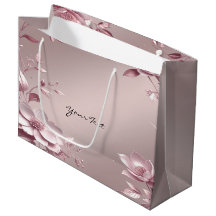 Zarte rosa Blumen-Geschenktasche