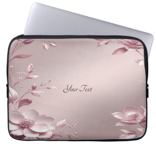 Zarte rosa Blumen-Laptop-Hülle Laptopschutzhülle