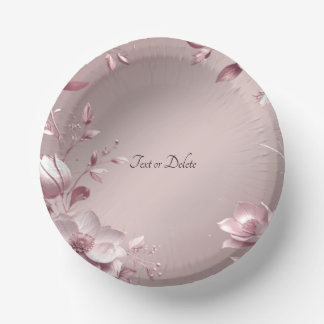 Zarte rosa Blumen-Papier-Schalen Pappteller