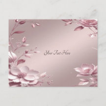 Zarte rosa Blumenpostkarte