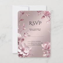 Zarte rosa Blumenrahmen-RSVP-Karte