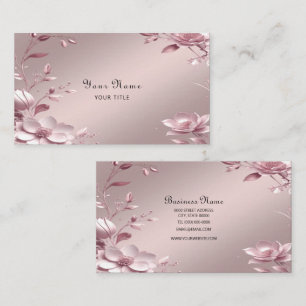 Zarte rosa florale Visitenkarte