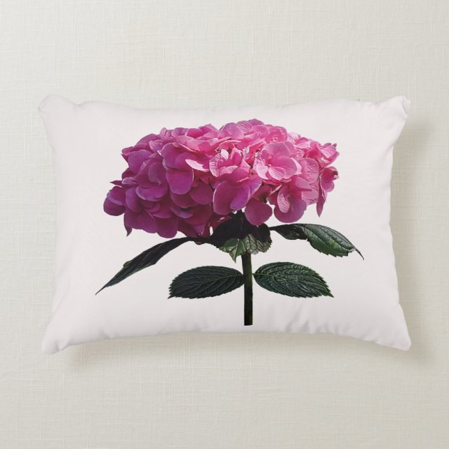 Zarte rosa Hortensie Dekokissen (Vorderseite)