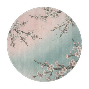 Zarte rosa Kirschblüten-Sakura-Zweige Schneidebrett