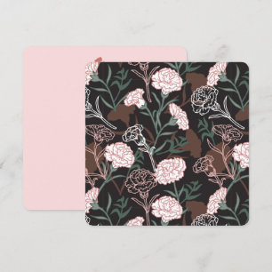Zarte rosa Nelken mit grünen Blättern Blumen Feiertagskarte