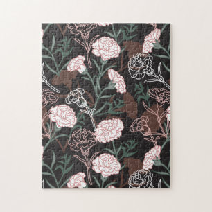 Zarte rosa Nelken mit grünen Blättern Floral