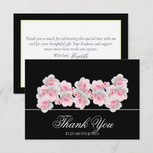 Zarte rosa Rosen Florale Dankeskarte für die Hochz