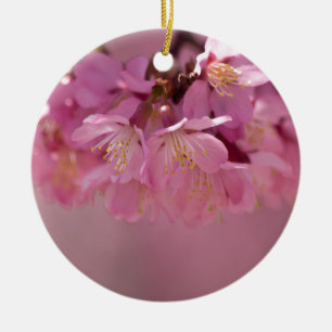 Zarte rosa Sakura-Kirschblüten Bouquet Keramikornament