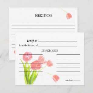 Zarte rosa Tulpen Hochzeits-Rezeptkarte Mitteilungskarte