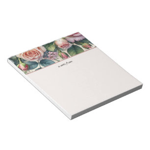 Zarte Rosen Blumennoten Von Notizblock