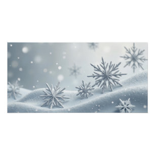 Zarte Schneeflocken – Minimale Winterwandkunst Poster
