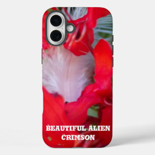 Zarte Schönheit Rote Blume mit weißer Feder Ar title_seo2