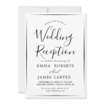 Zarte schwarze Kalligrafie Hochzeitsempfang