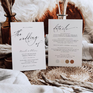 Zarte schwarze und weiße Hochzeitseinladung Einladung