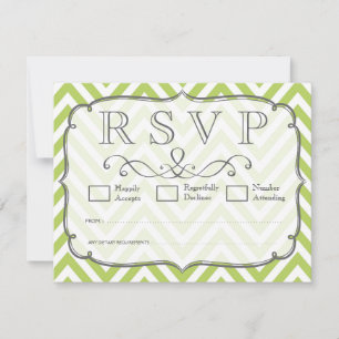 Zarte Triebe Grüner Chevron Hochzeits-RSVP-Karten RSVP Karte