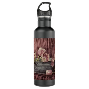 Zarte Tulpen Edelstahlflasche