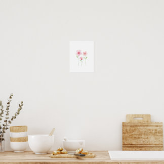 Zarte Wasserfarben-Wildblumen Poster