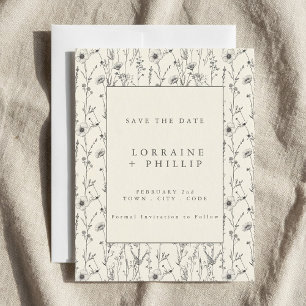 Zarte Wildblumengartenhochzeit Save The Date