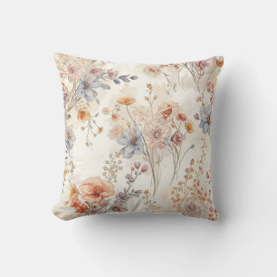 Zarte Wildblumenwiese Sanfte Pastell-Blumen Kissen
