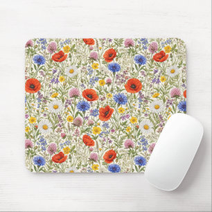 Zarte Wildblumenwiesenblüten Mousepad