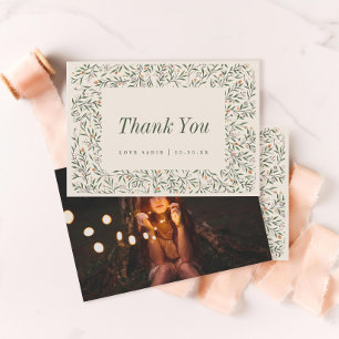 Zarter Blumenrahmen Dankeskarte