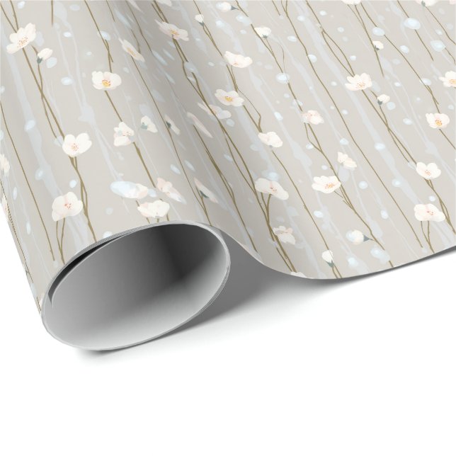 Zarter Blumenumschlag Geschenkpapier (Rolleneckpunkt)