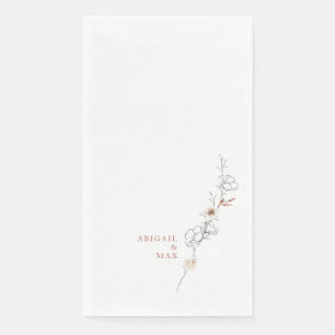 Zarter Cinnamon Text Weiße Hochzeit Serviette