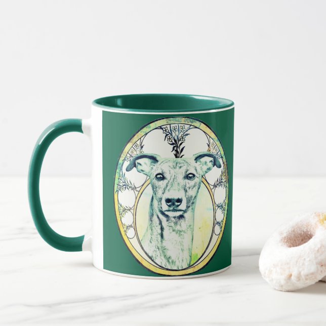 Zarter Greyhound  Tasse (Mit Donut)